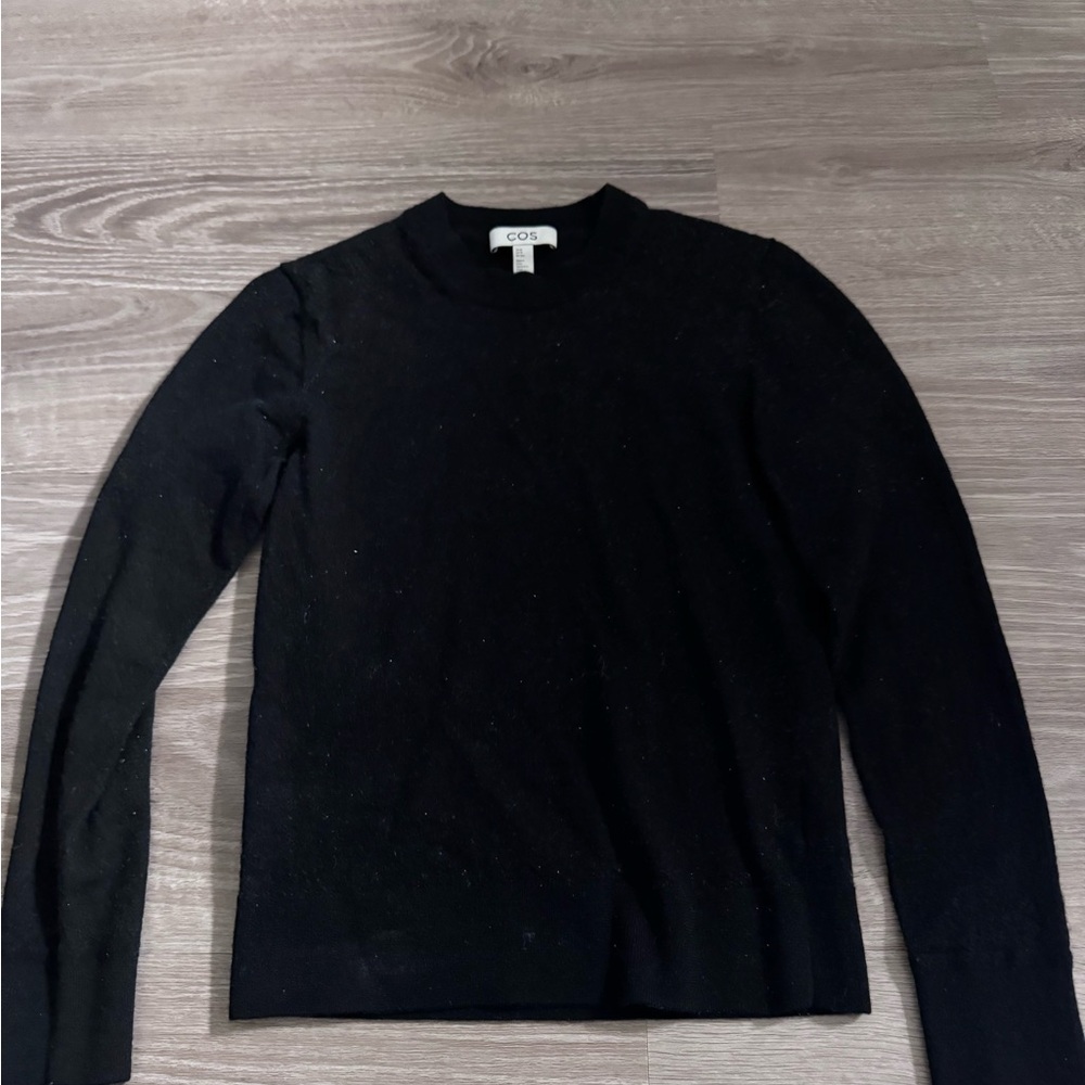 COS Classic Black Crewneck Sweater